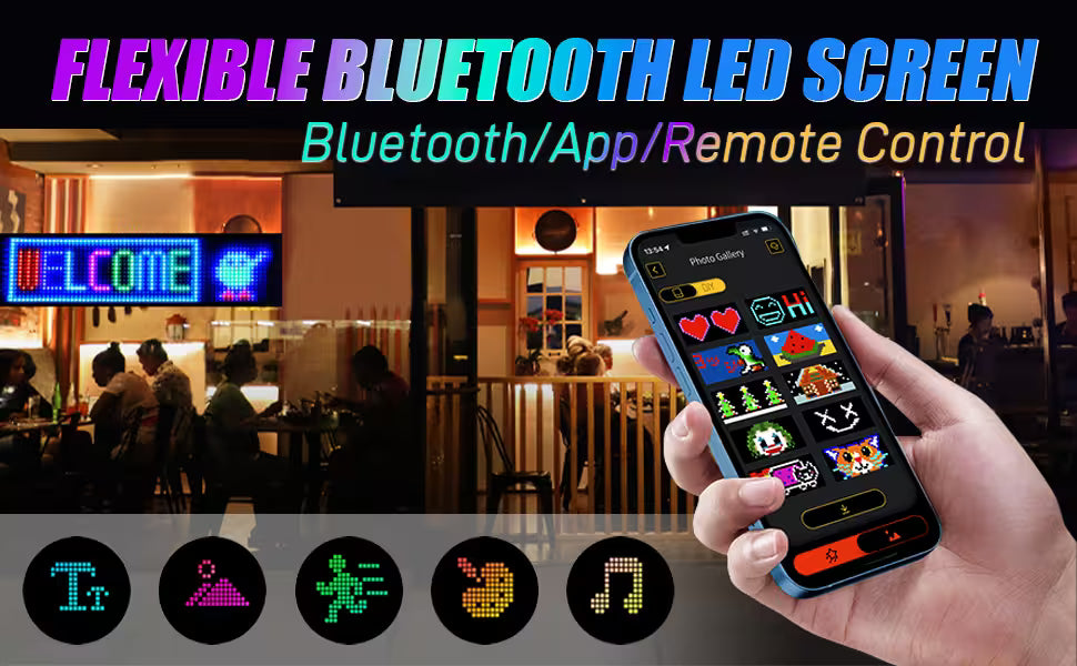 Miootly RGB Led Matrix Pixel Panel 16*64 LEDS Functional view