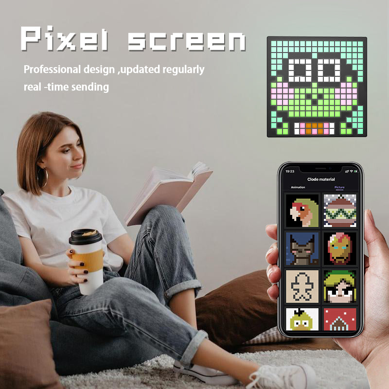 Miootly 16x16 LEDS Pixel Art  Programmable Social Media Counter 7.9-Inch Display
