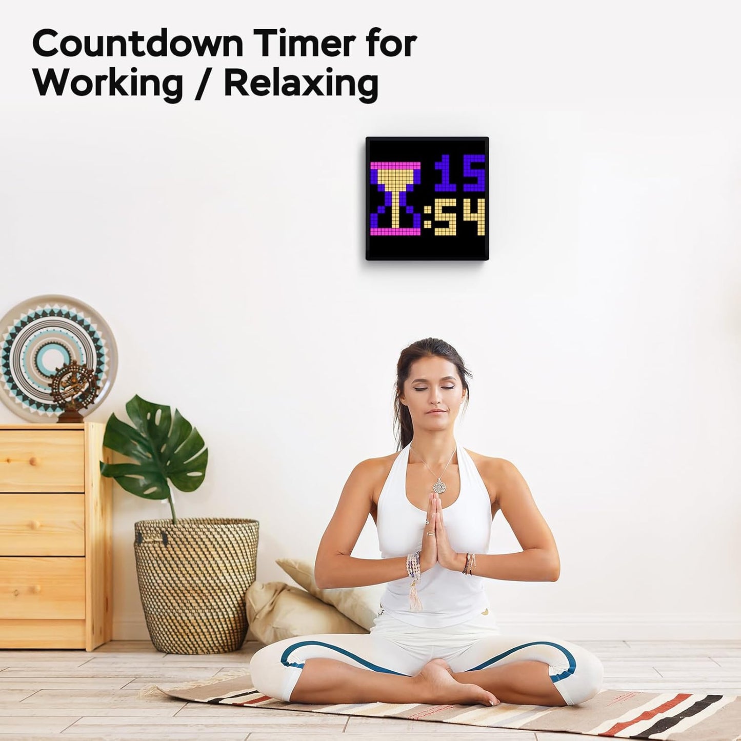Miootly 32x32 LEDS Pixel Art  Programmable Social Media Counter 7.9-Inch Display