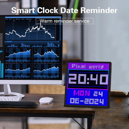 Miootly 64x64LEDS Pixel Art  Programmable Social Media Counter 10.23-Inch Display