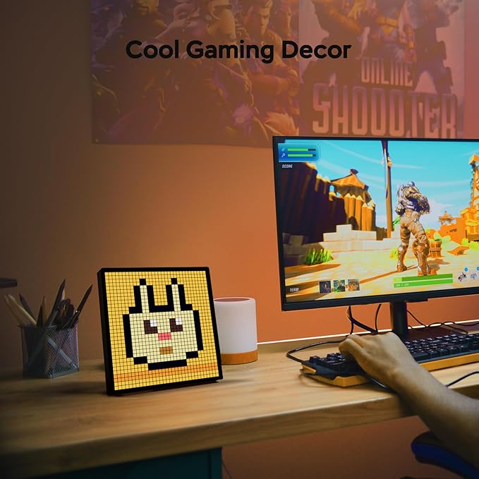 Miootly 32x32 LEDS Pixel Art  Programmable Social Media Counter 7.9-Inch Display