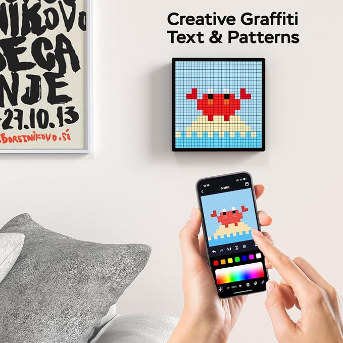 Miootly 32x32 LEDS Pixel Art  Programmable Social Media Counter 7.9-Inch Display