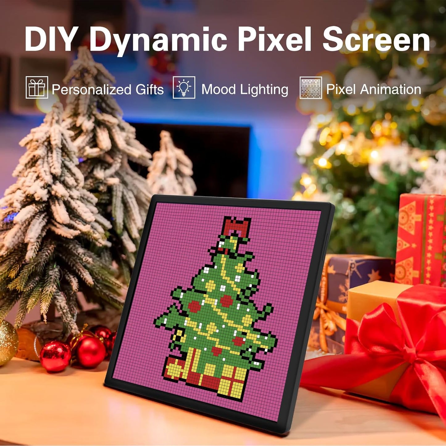 Miootly 64x64LEDS Pixel Art  Programmable Social Media Counter 10.23-Inch Display