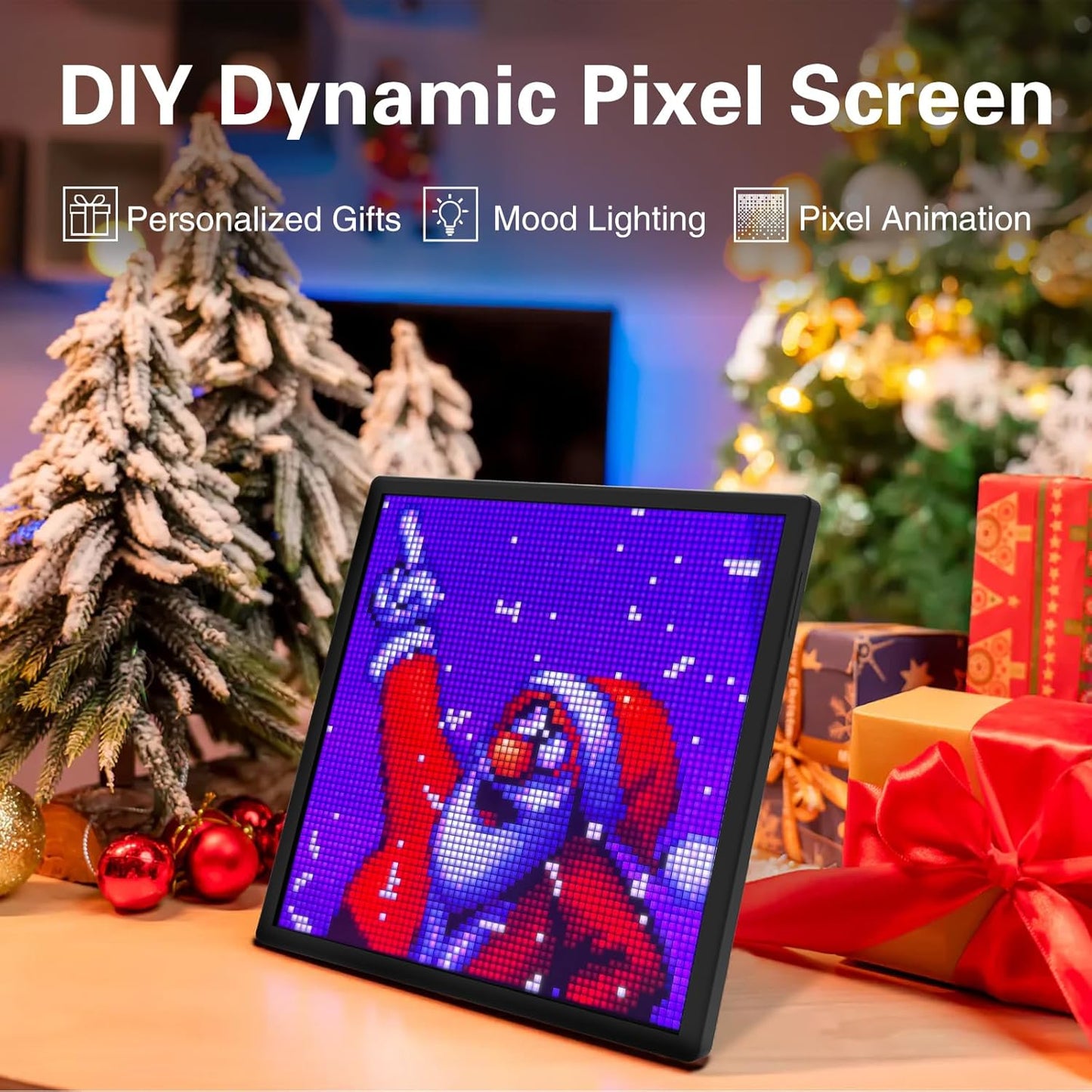 Miootly 64x64LEDS Pixel Art  Programmable Social Media Counter 10.23-Inch Display