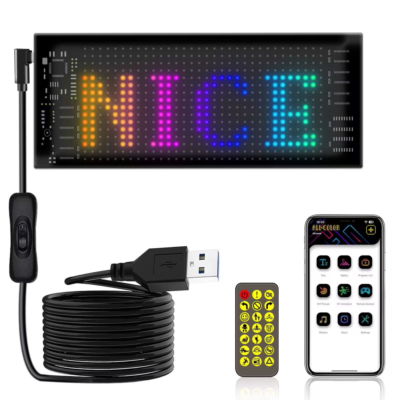 Miootly RGB Led Matrix Pixel Panel 16*32 LEDS Front view
