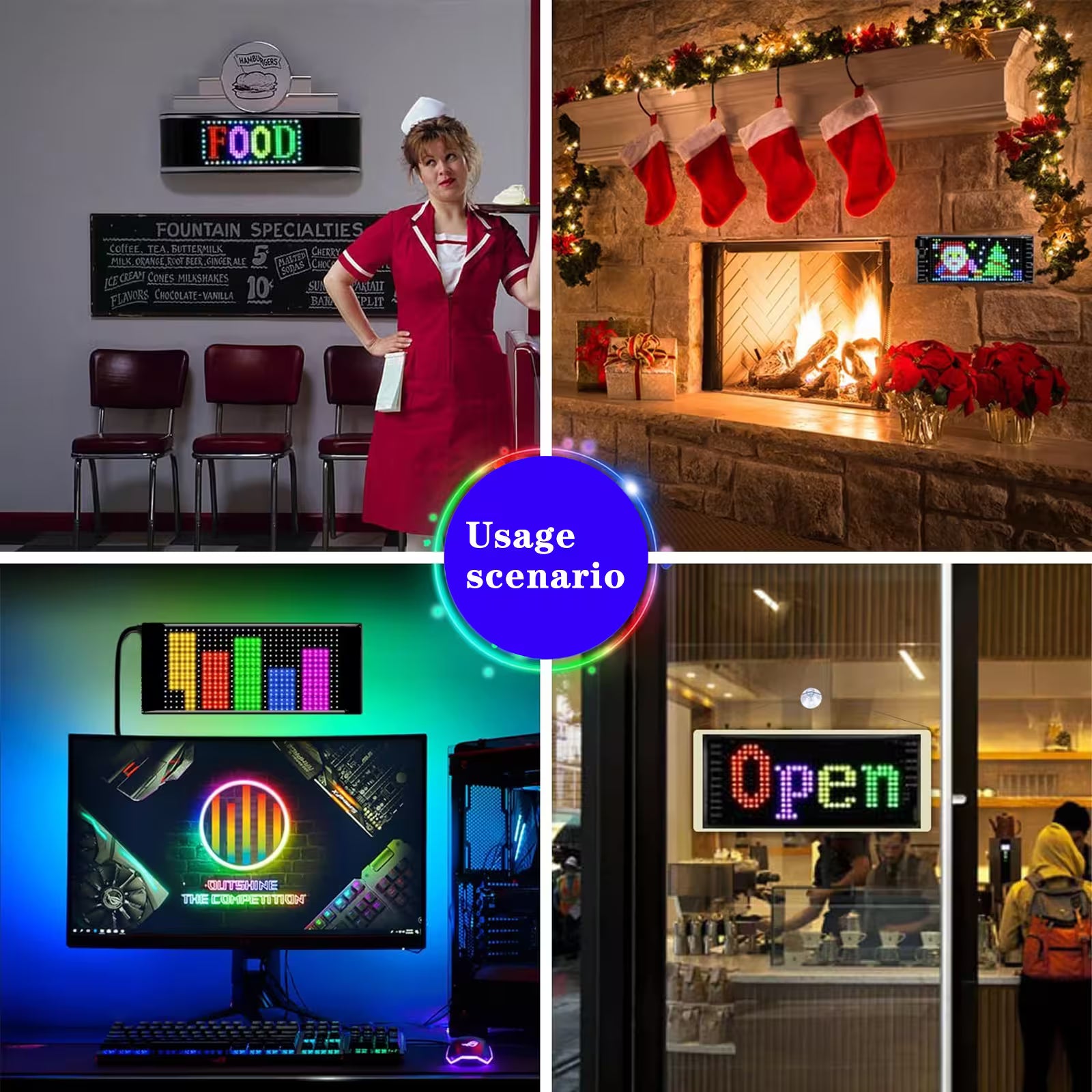 Miootly RGB Led Matrix Pixel Panel 16*32 LEDS Scene view