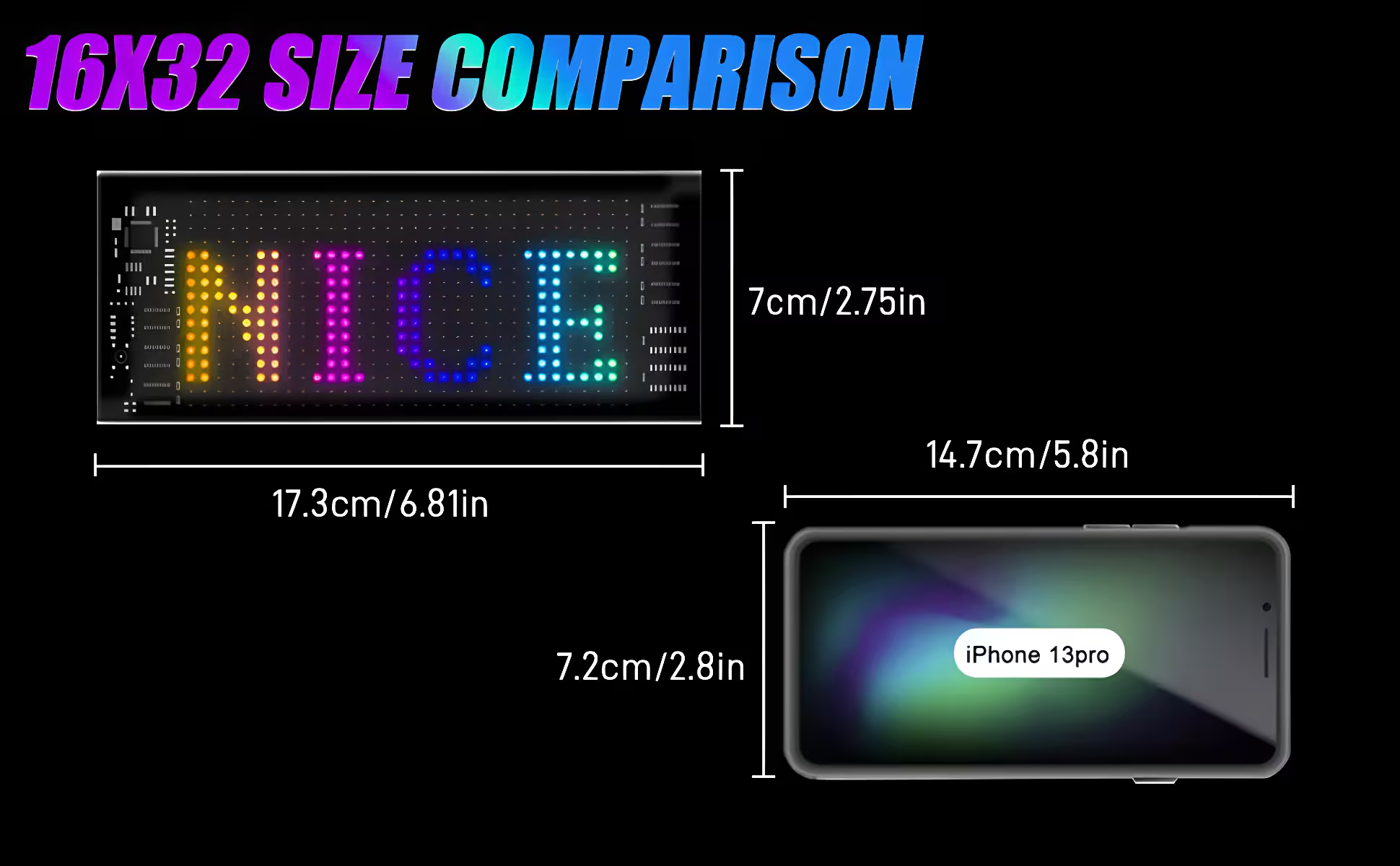 Miootly RGB Led Matrix Pixel Panel 16*32 LEDS Detailed view