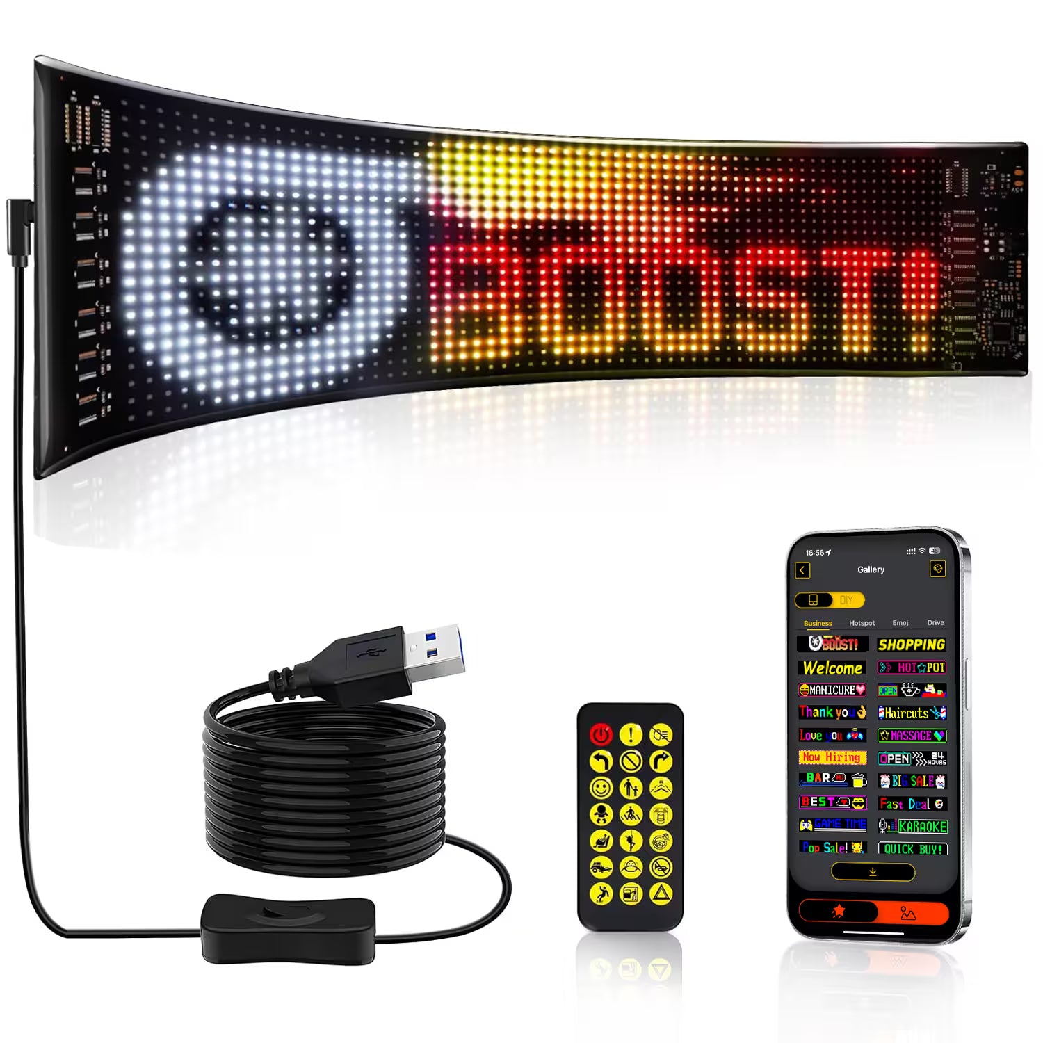 Miootly RGB Led Matrix Pixel Panel 16*64 LEDS Front view