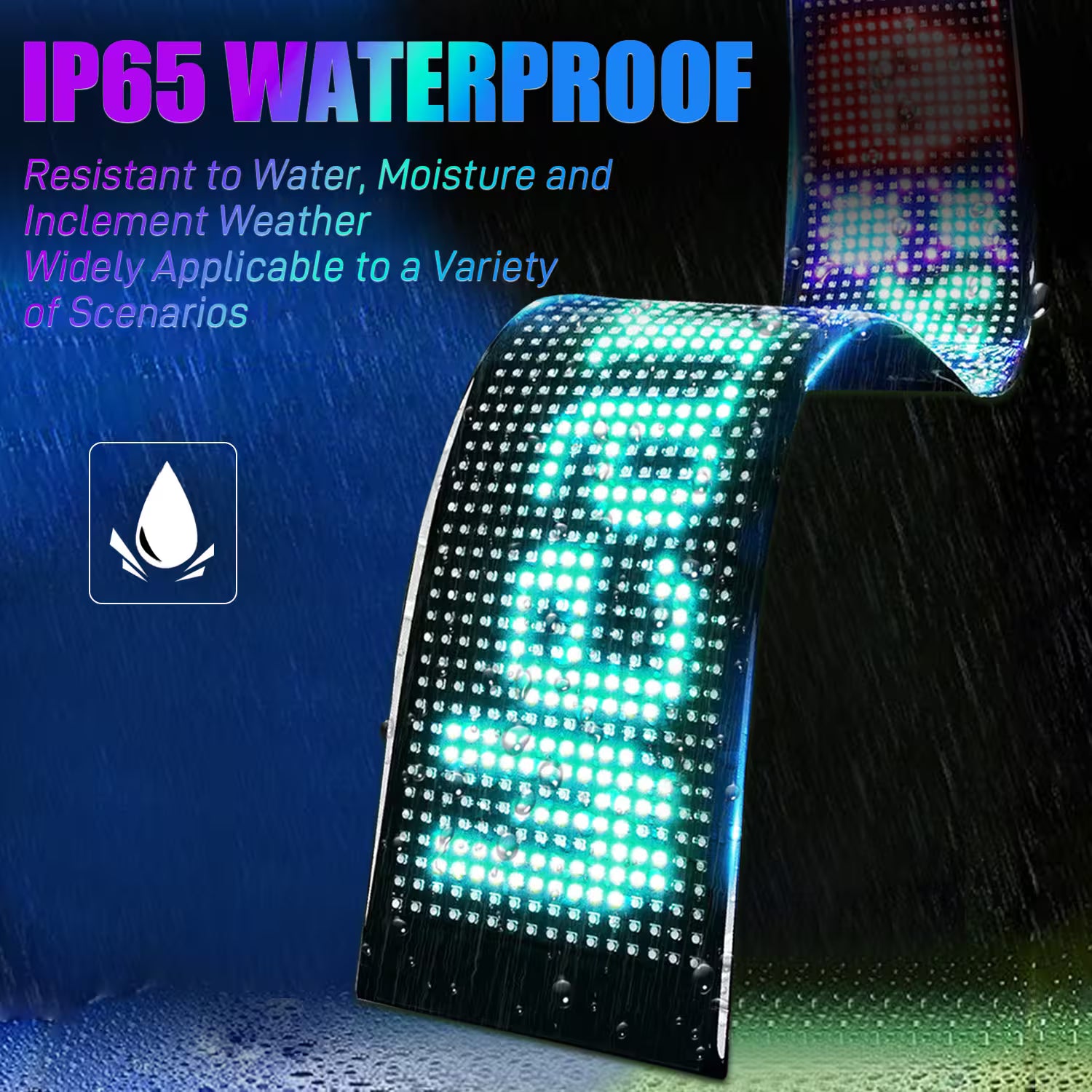Miootly RGB Led Matrix Pixel Panel 16*64 LEDS Waterproof Functional view