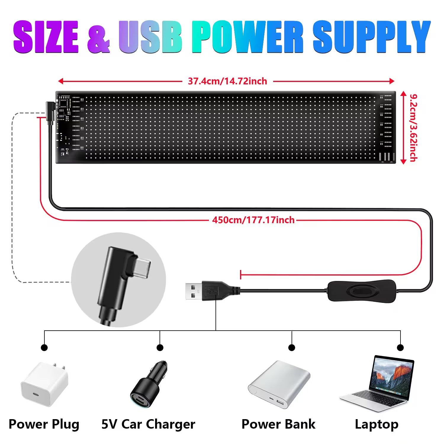 Miootly RGB Led Matrix Pixel Panel 16*64 LEDS Detailed view