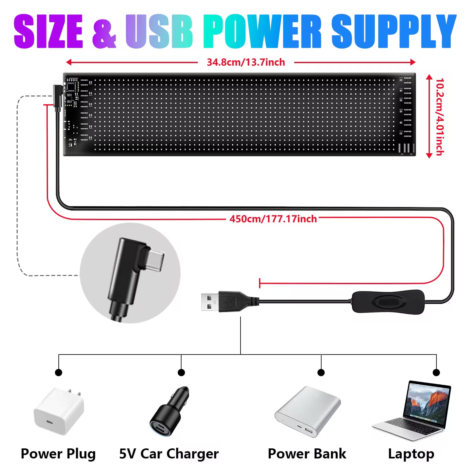 Miootly RGB Led Matrix Pixel Panel 20*64 LEDS Detailed view