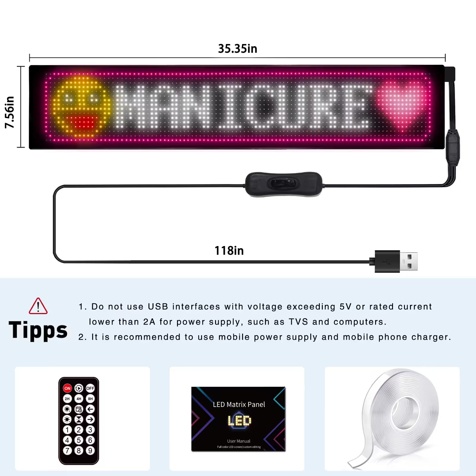 Miootly RGB Led Matrix Pixel Panel Plus 16*96 LEDS Detailed view